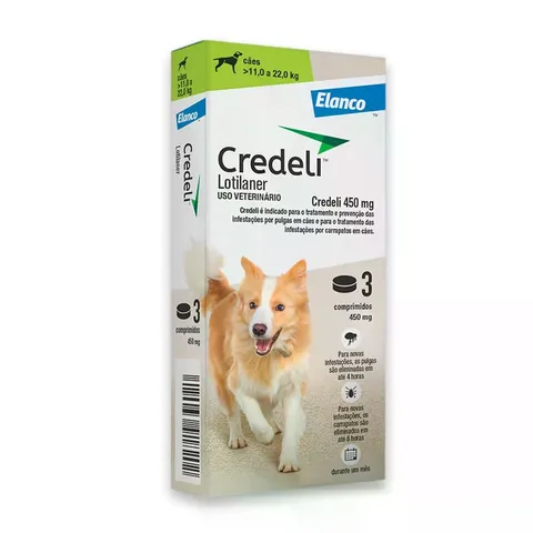 Credeli Tab 450mg 11kg Até 22kg 3 Comprimidos