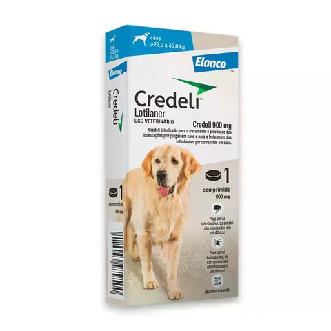 Credeli Antipulgas E Carrapatos - 900 Mg - Cães 22kg A 45kg - 01 Comprimido