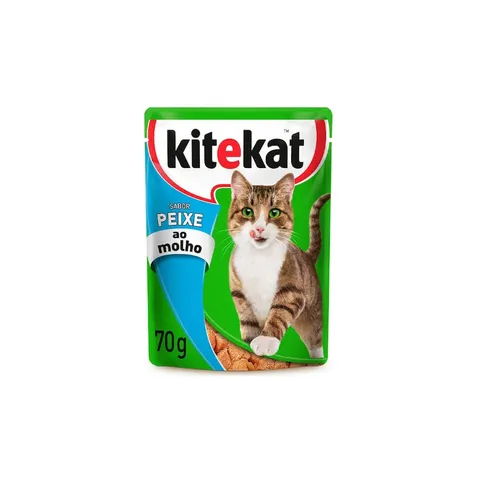 Ração Para Gatos Adultos Kitekat Peixe Ao Molho 70g