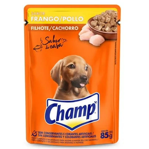 Ração Úmida Para Cães Filhotes Sabor Caseiro Frango Champ