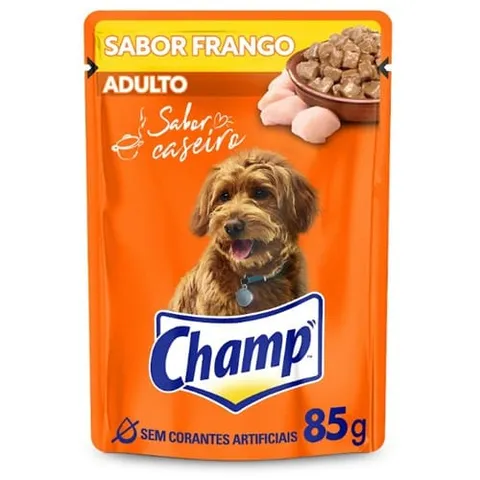 Ração Úmida Para Cães Adultos Sabor Frango Champ 85g