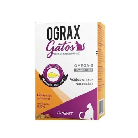 Suplemento Alimentar Ograx Gatos Avert  30 Cápsulas