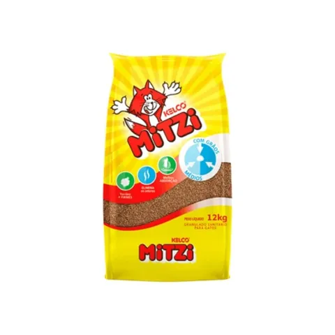 Areia Sanitária Gatos Bentonita Mitzi Kelco 12kg