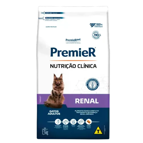 Ração Para Gatos Adultos Premier Nutrição Clínica Renal 1,5kg
