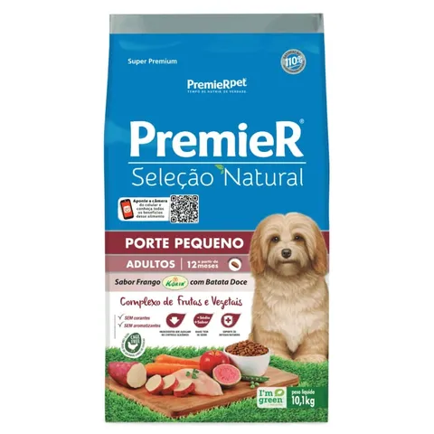 Ração Premier Seleção Natural Cães Adultos Porte Pequeno Batata Doce 10,1kg