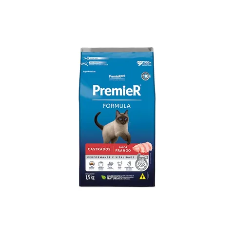Ração Premier Formula Gatos Adultos Castrados Sabor Frango - 1,5 Kg