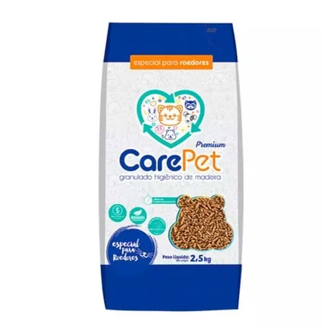 Granulado Higiênico de Madeira para Roedores Carepet 2,5kg