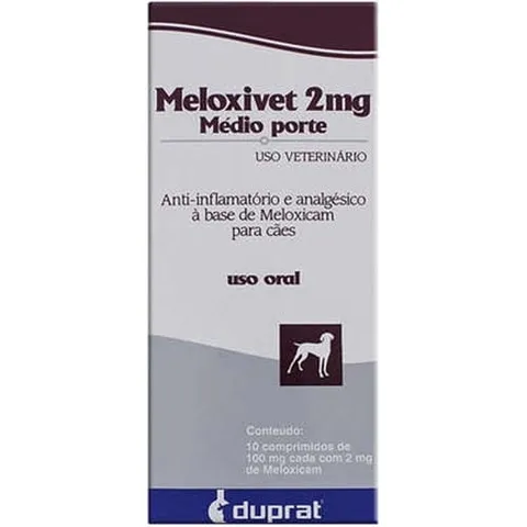 Anti-Inflamatório Meloxivet 2mg Duprat com 10 Comprimidos