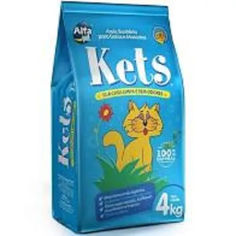 Areia Higiênica E Sanitária Gatos Bentonita Tradicional Kets 4kg