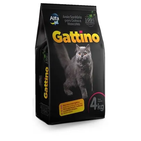 Areia Para Gatos Gattino Embalagem 4kg
