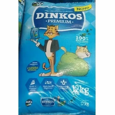 Areia Higienica Dinkos Premium Ultra Fina E Perfumado Para Gatos 12kg