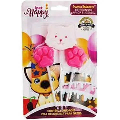 Vela Ipet Happy Cat Rosa 3un