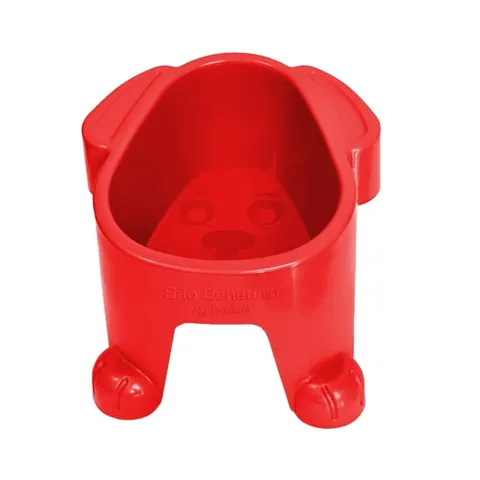 Comedouro Ou Bebedouro Elevado Cães 1l Médio E Grande Porte Vermelho