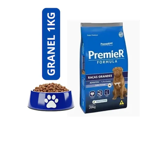Ração Cães Porte Grande Adulto Frango Premier Granel 1kg